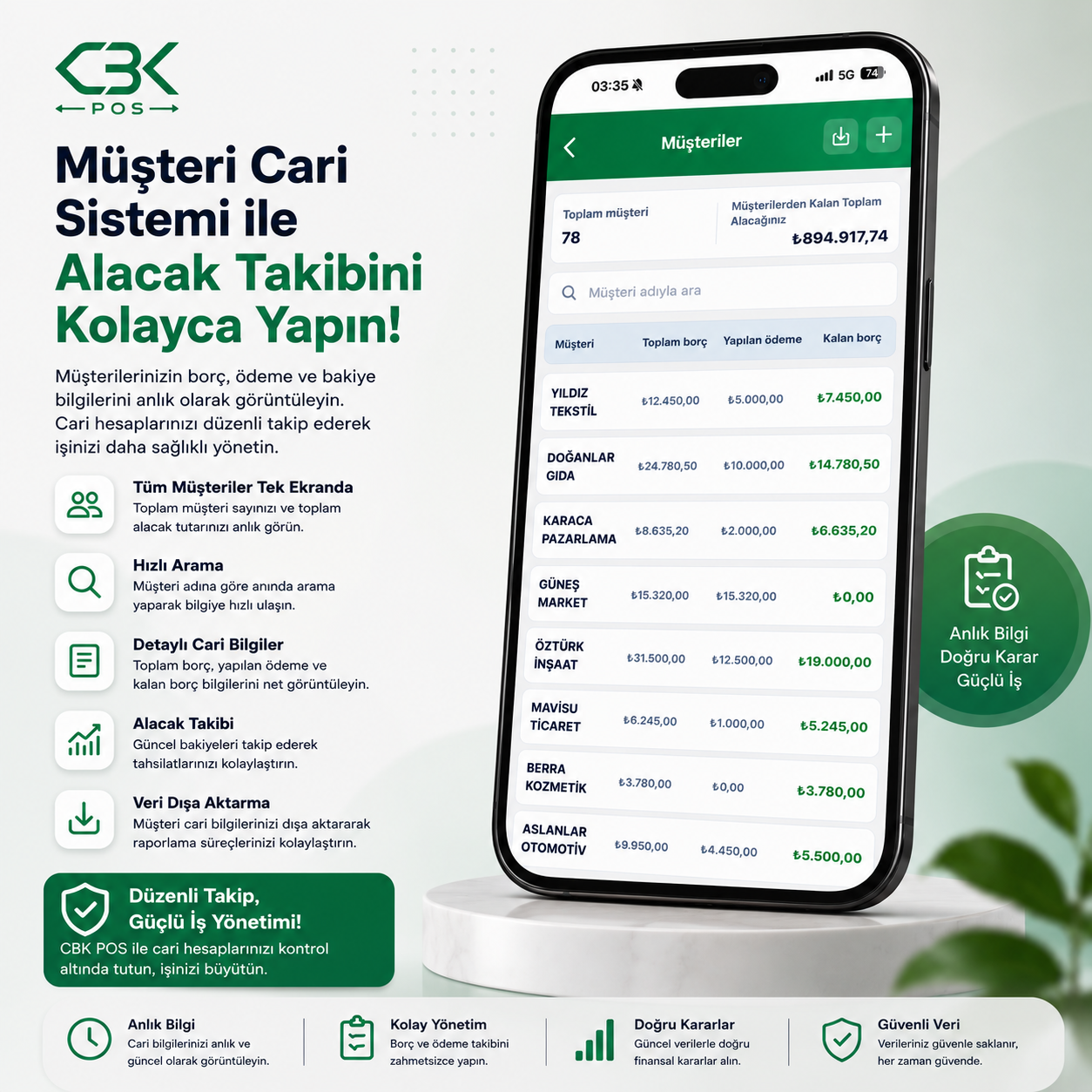 Müşteri cari sistemi