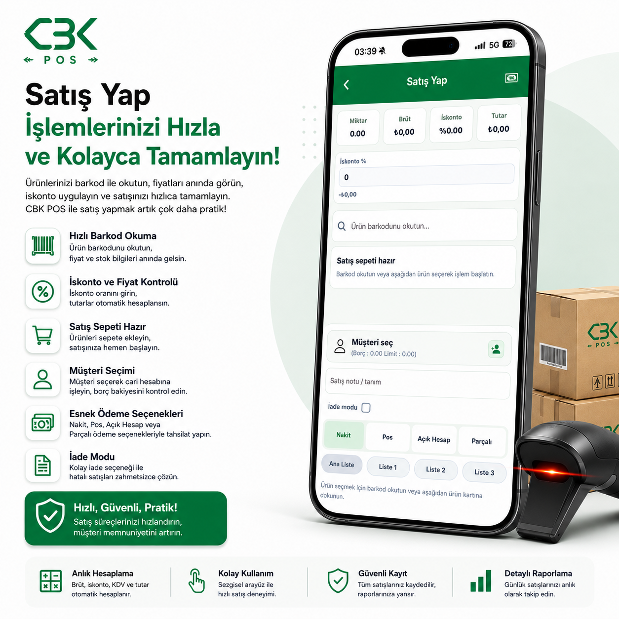 CBK POS satış yap ekran tanıtımı